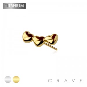 IMPLANT GRADE TITANIUM TRIPLE HEART THREADLESS (PUSH IN) TOP PART ONLY